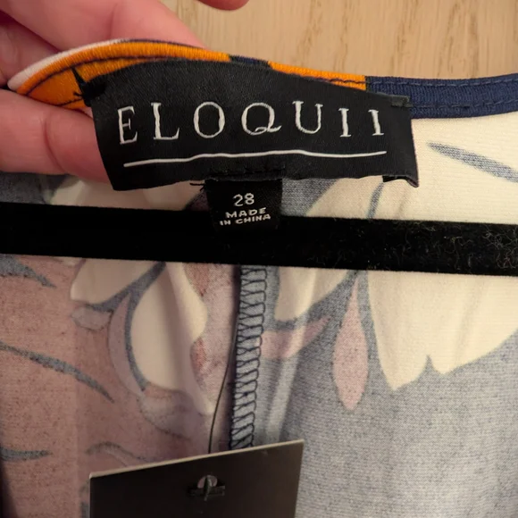 NWT Eloquii Maxi Multicolor Floral Long Sleeve Dress - Picture 3 of 4